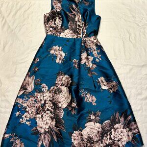 Kay Unger Floral Satin Dress Size 12